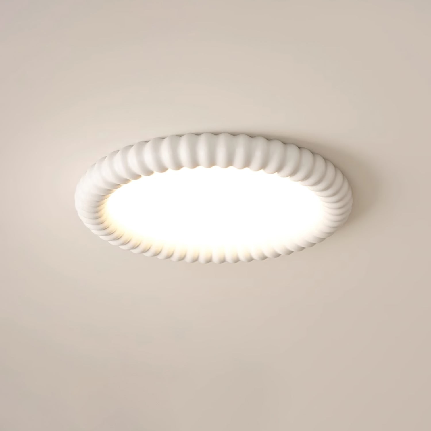 Cream Style Ripple Ring Ceiling Lamp M525