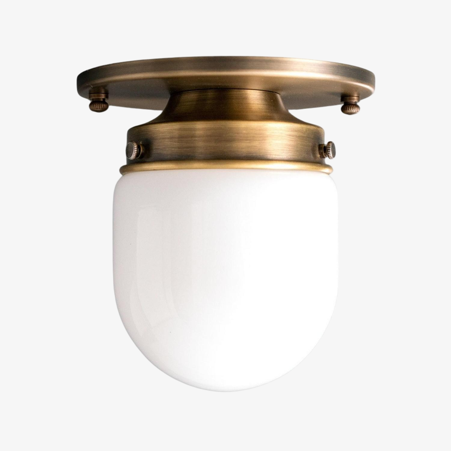 Opalume Glass Flush Mount Ceiling and Wall Light - Art Deco Small Globe Fixture T300