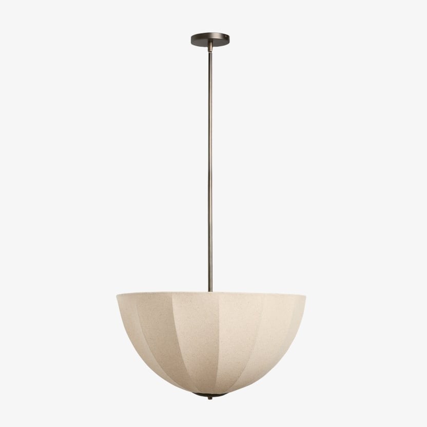 Lumarys Pendant / Flush Mount Lamp - Botanical-Inspired Linen Shade for Dining Area or Living Room T658