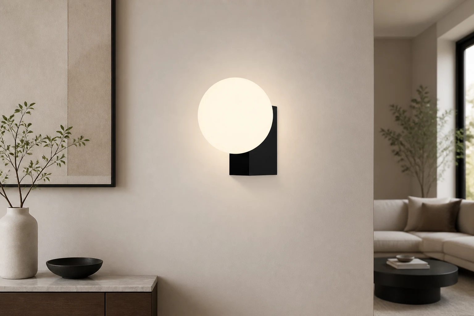 Kinkiet Glowen D161 lifestylowa scena oświetlenia ściennego
