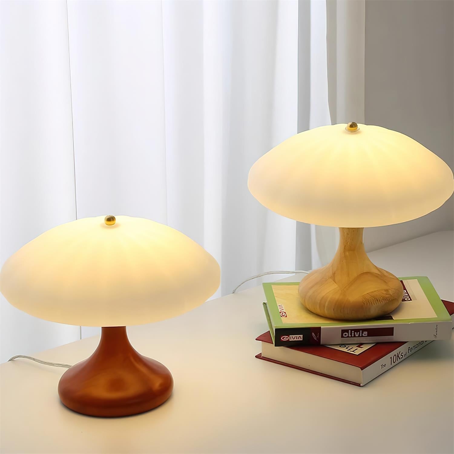 Mushroom Shape Curved Table Lamp M191