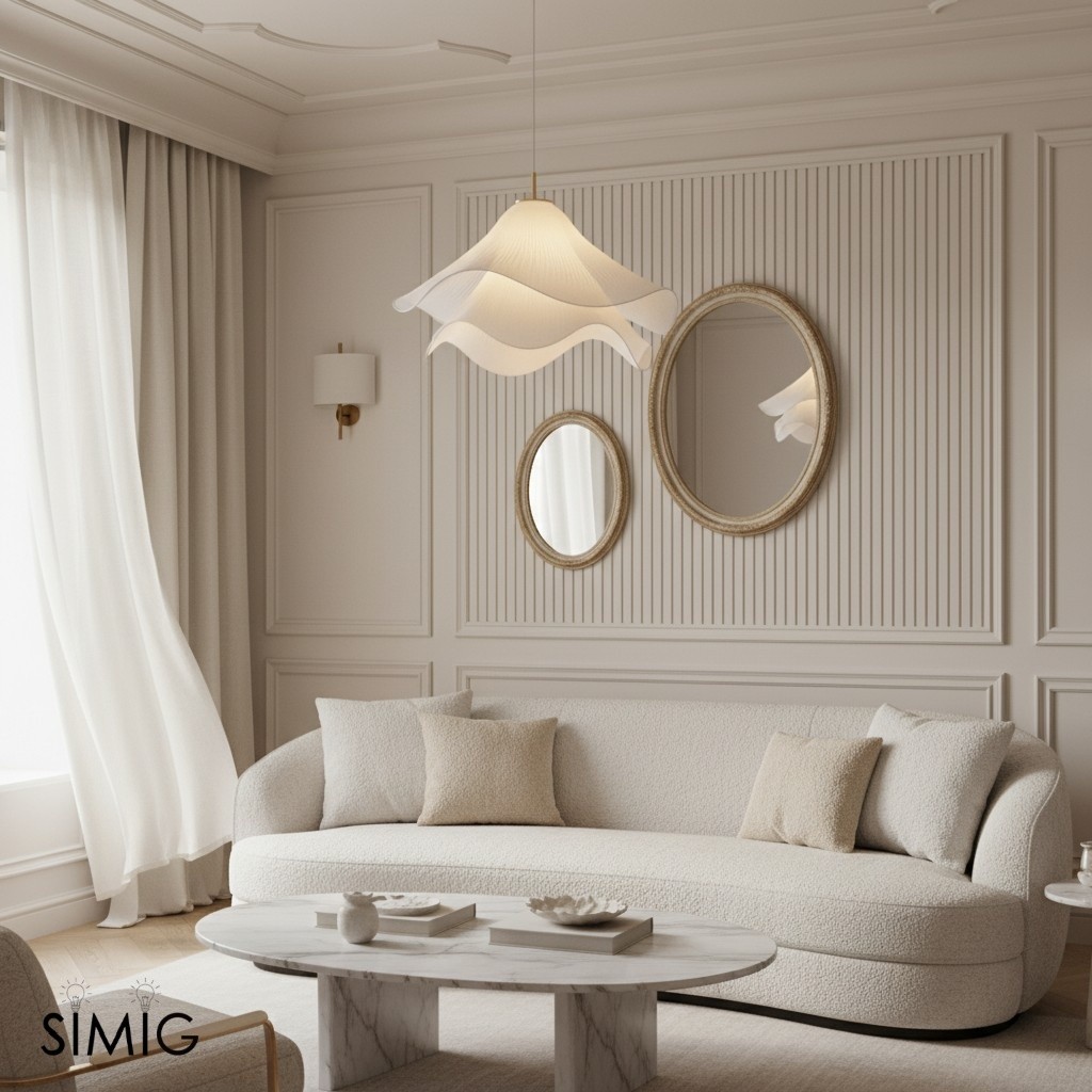 Ethereal Elegant Floral Pendant Light - Adjustable Modern Ceiling Fixture for Living Rooms T087