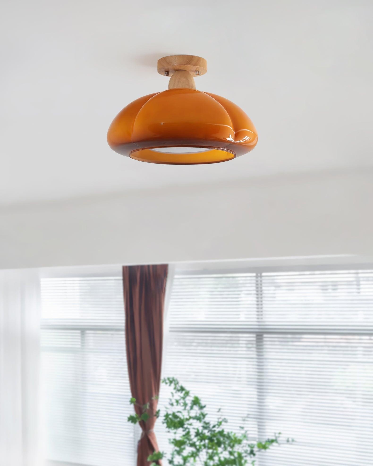 Pumpkin Glass Pendant Light For Kitchen M273