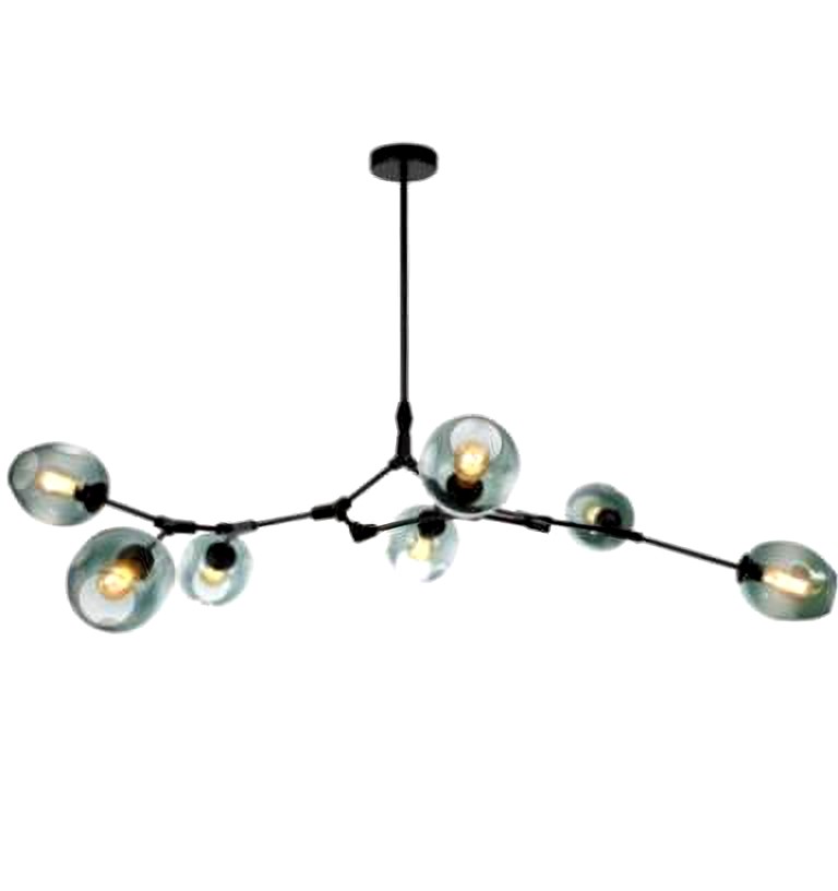 Asymmetrical Articulated Globe Branching Bubble Chandelier