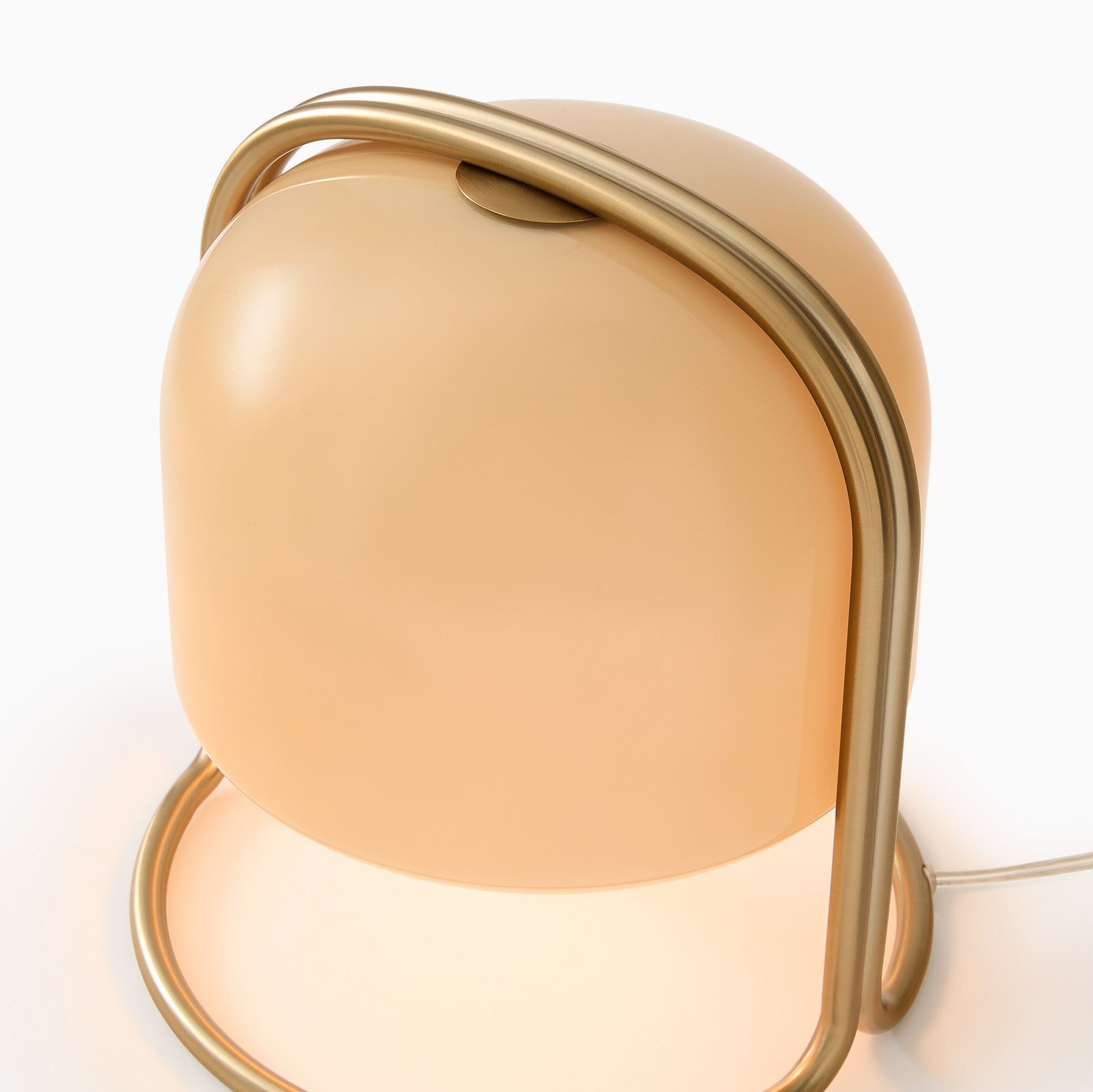 Nera Table Lamp - Elegant Curved Glass Shade - Metal Frame Style for Living Room or Bedroom T611