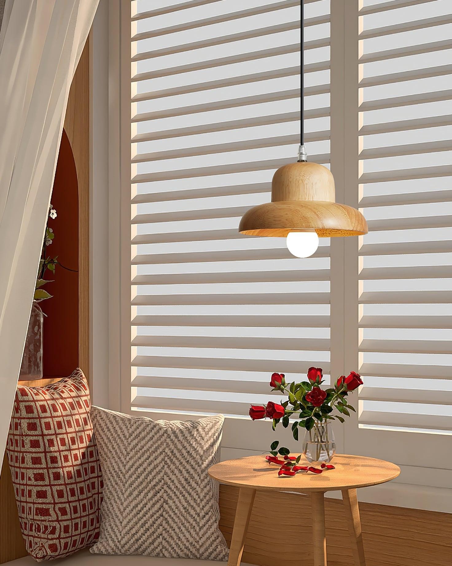 Wood Hat Pendant Lamp M296