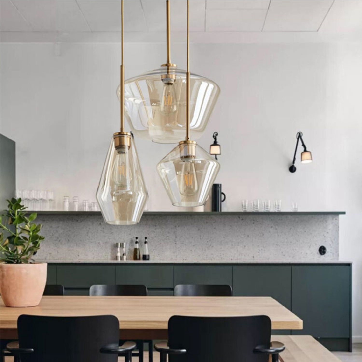 Retro Arclinea Glass Pendant Light For Living Room