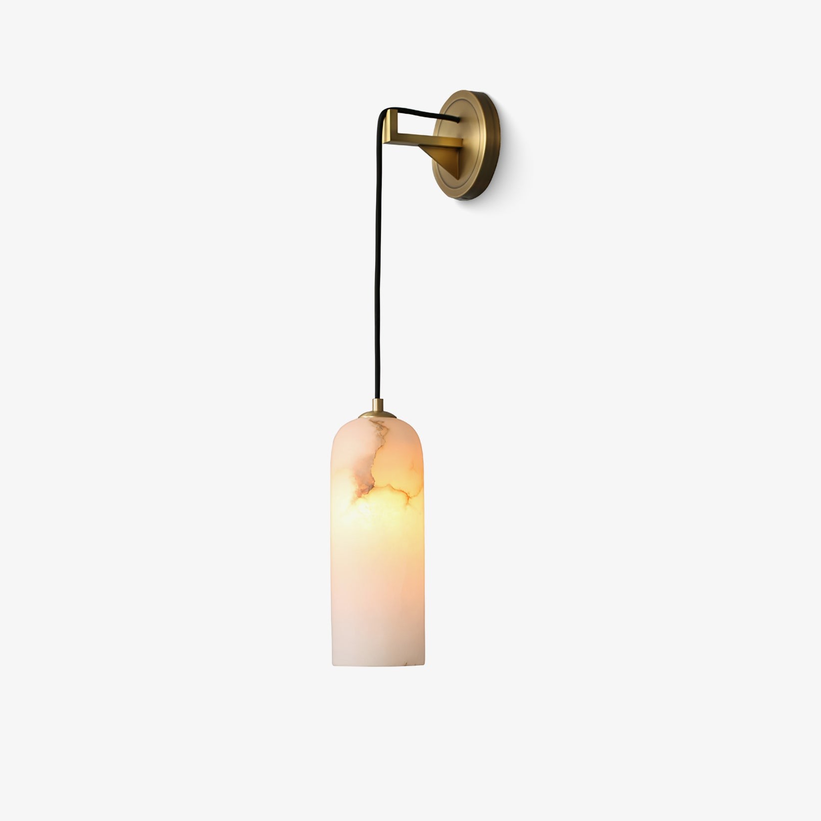 Modern Minimalist Copper Natural Marble Adjustable Wire Wall Lamp M452