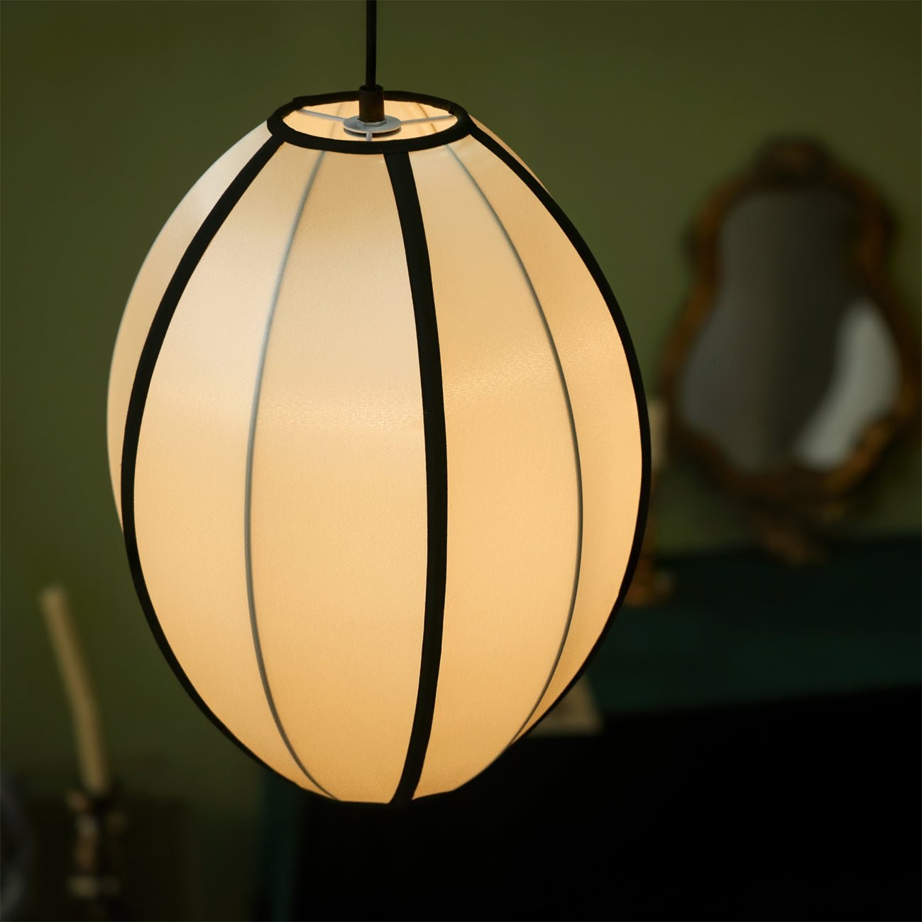 Vintage Silk Lantern Pendant Lamp M575