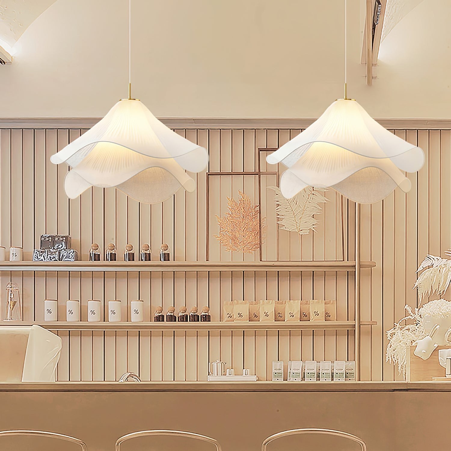 Ethereal Elegant Floral Pendant Light - Adjustable Modern Ceiling Fixture for Living Rooms T087