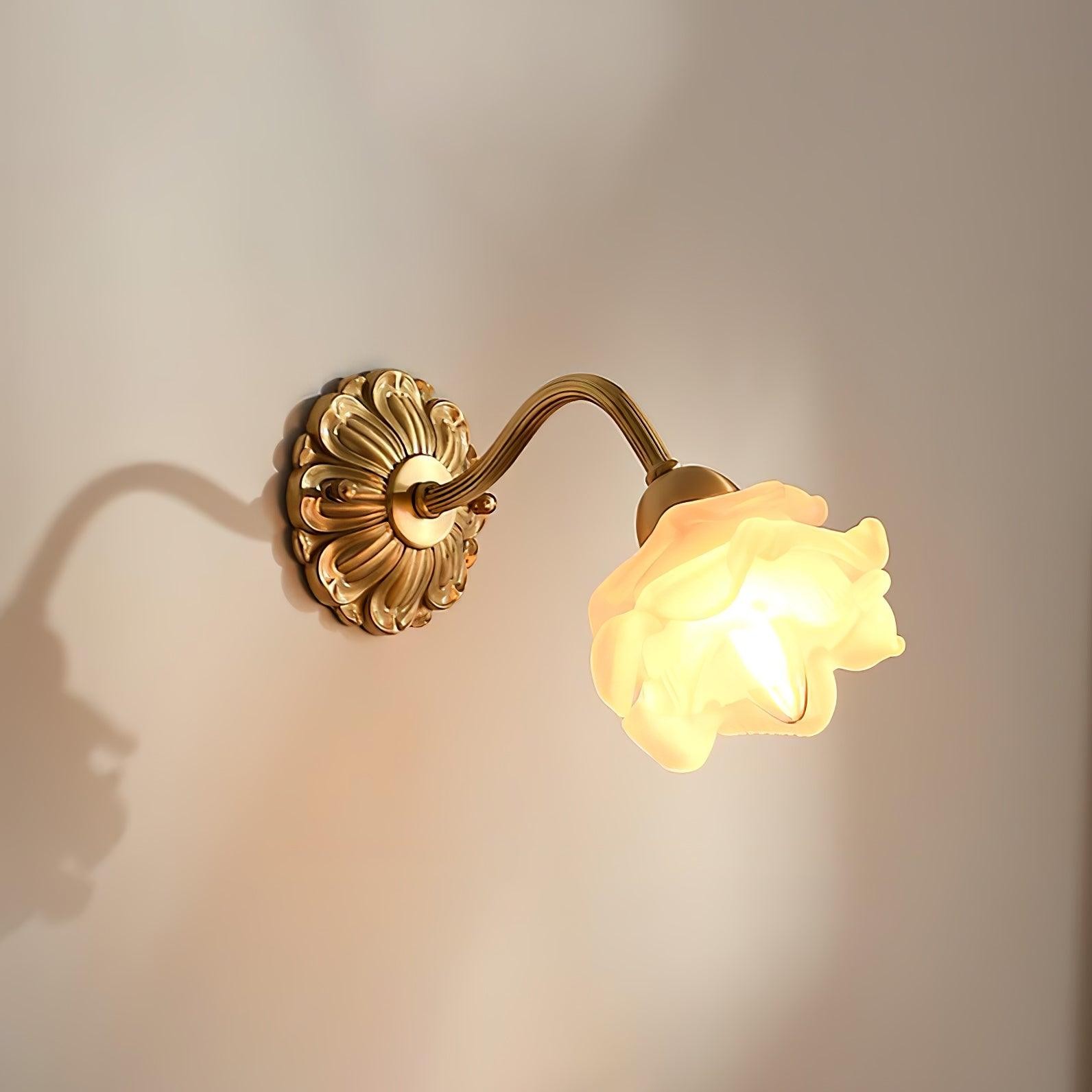 Brass Rose Wall Light M403