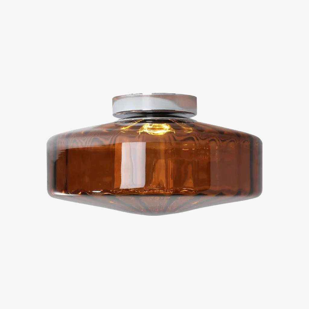 Ripplara Water Ripple Glass Ceiling Lamp with Vintage Style - Flush Mount Design for Bedroom T578