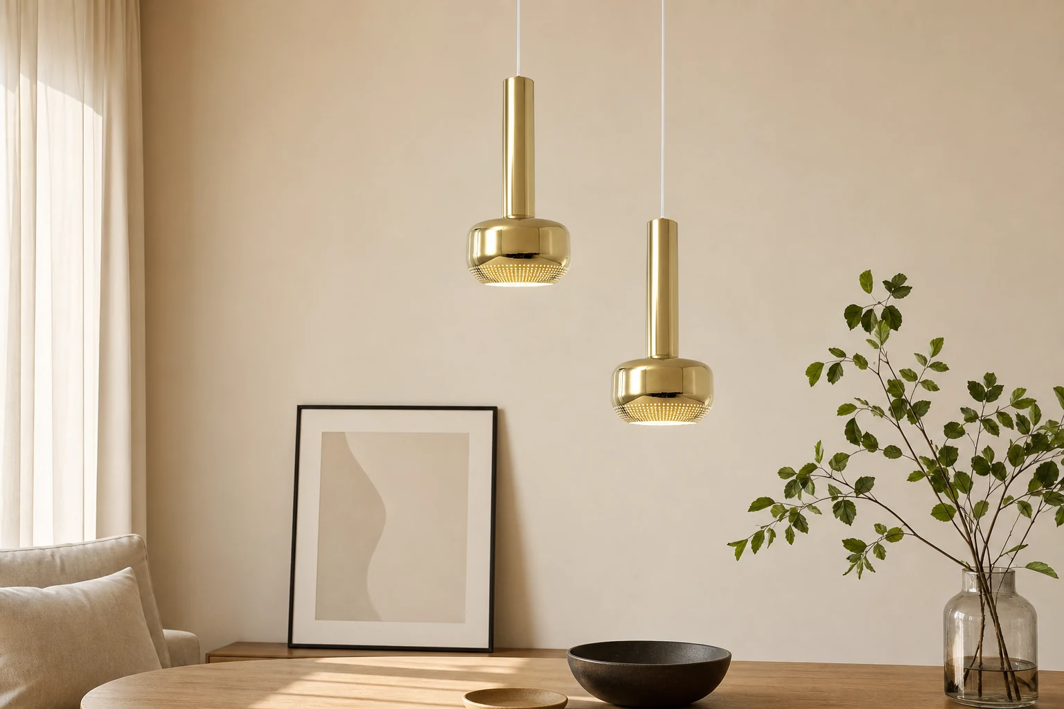 Metalowa lampa wisząca o strukturze plastra miodu M552 w scenie lifestylowej