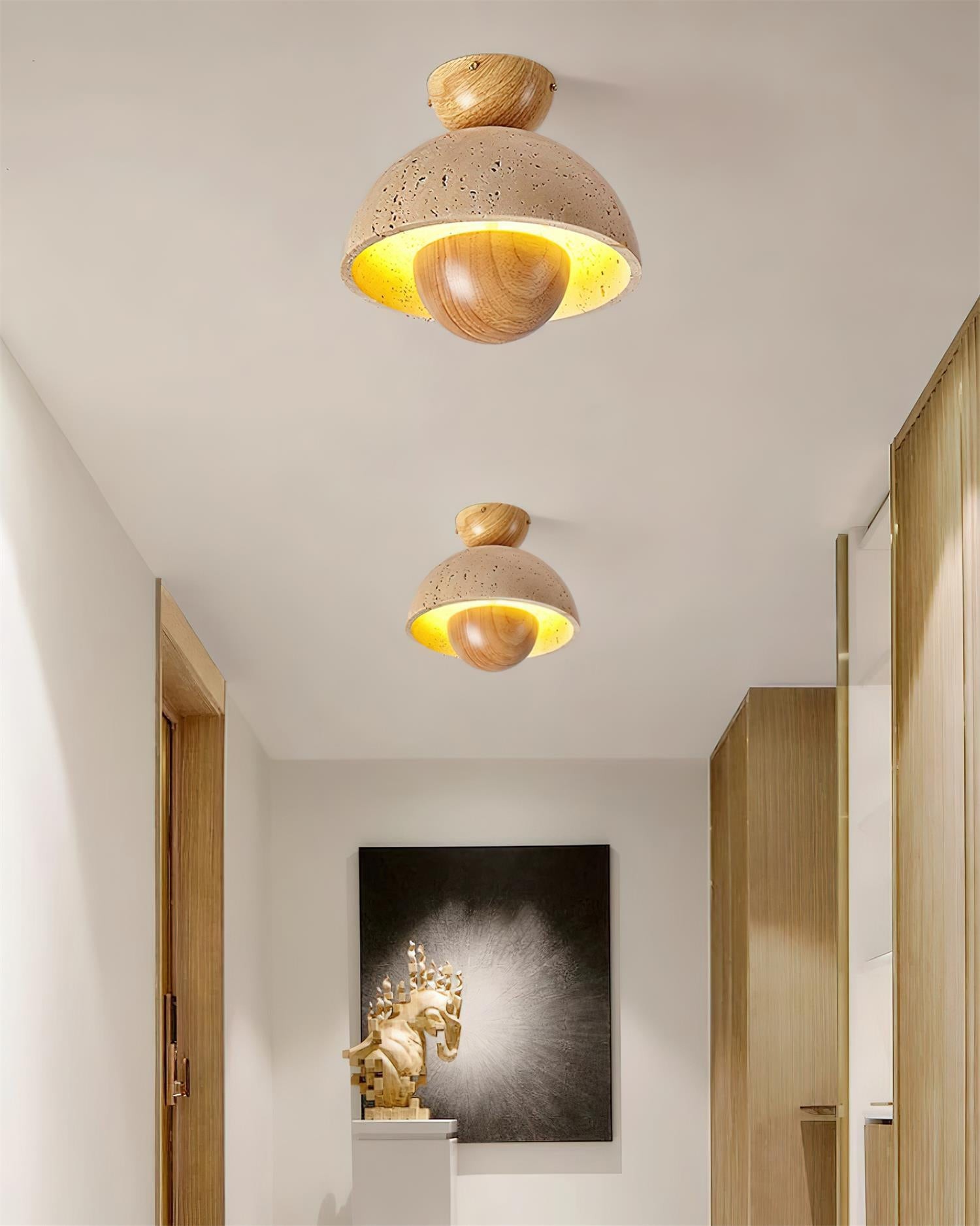 Japanese Wooden Inverted Ceiling Light M189