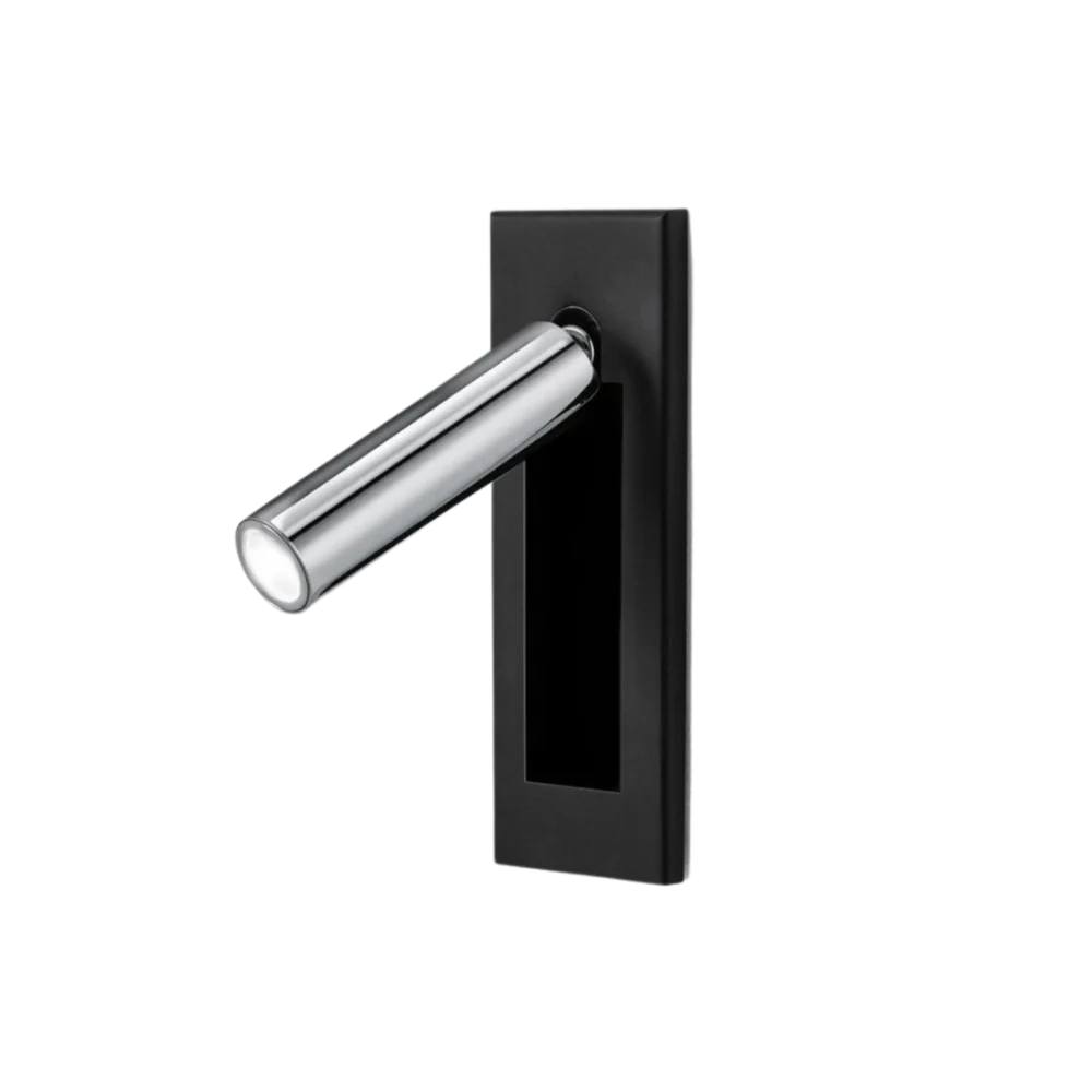 Opción de acabado en cromo negro para la lámpara de pared cuadrada moderna D790.