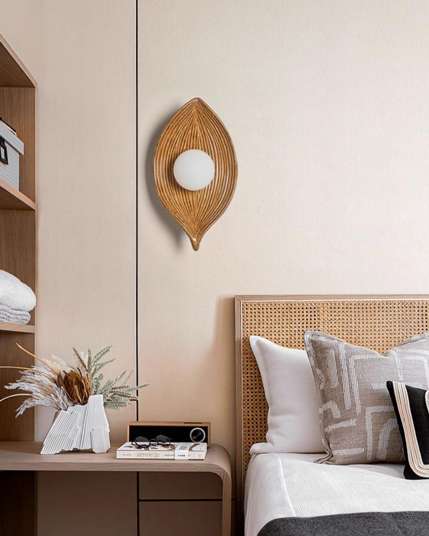 Contemporary Nordic Leaf Resin Wall Light M369