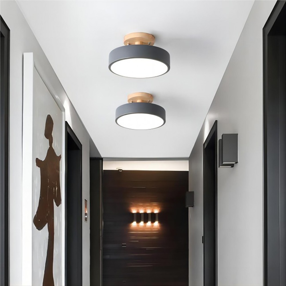 Nordic Macaroon Wooden Round Ceiling Lamp S82