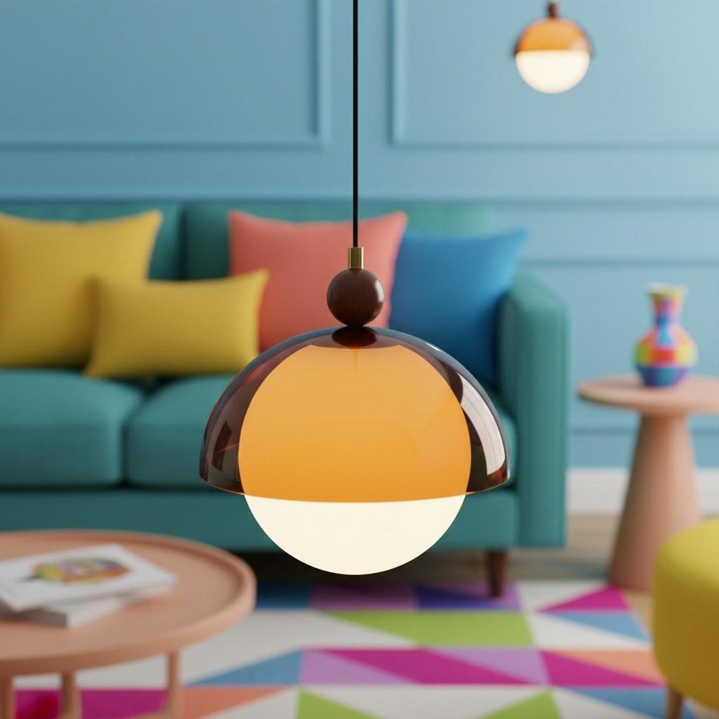 Afterglow Vintage Pendant - Hand-Blown Glass Shade Retro Pendant Lamp for Dining Room T556