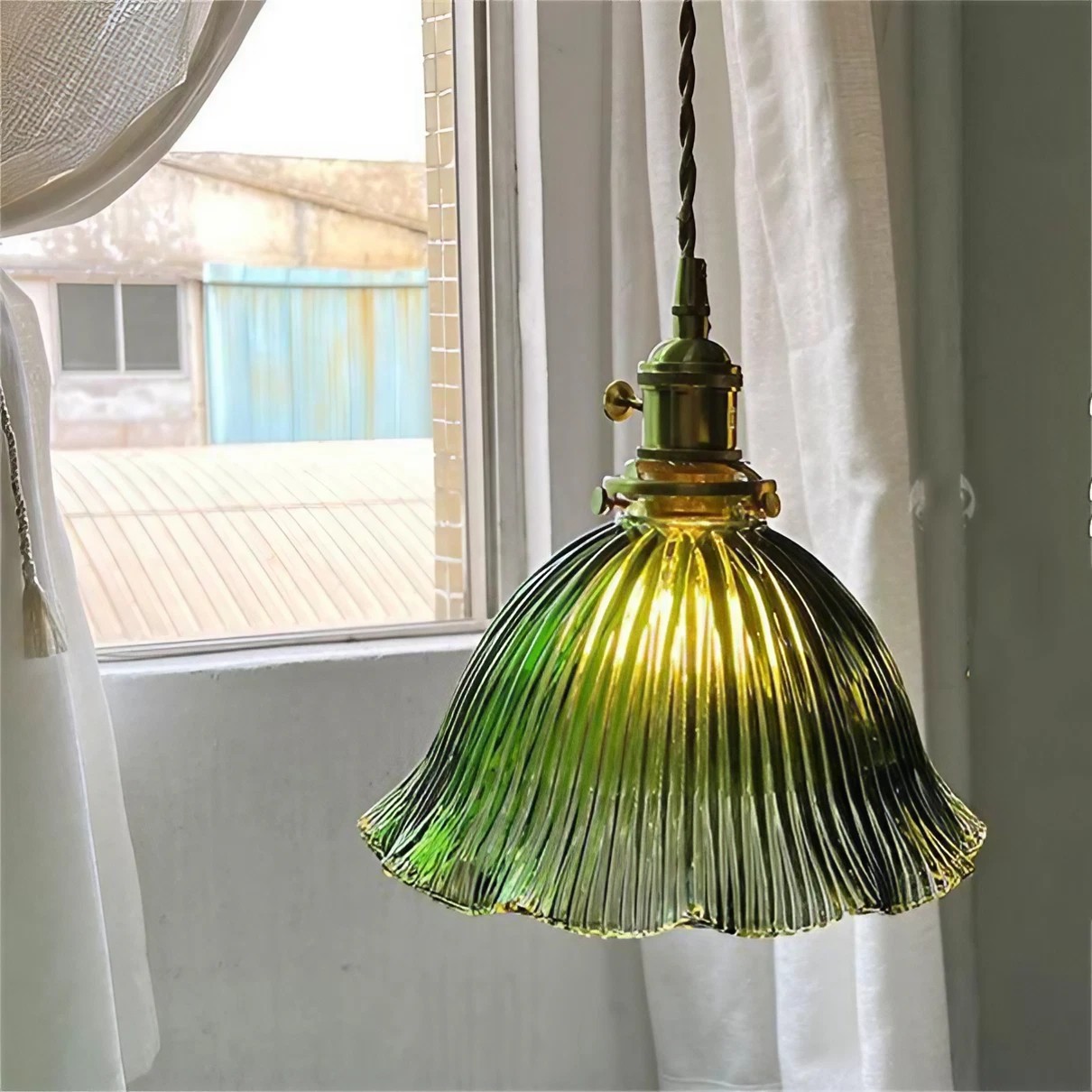 Nordic Retro Flower Glass Pendant Lamp S44