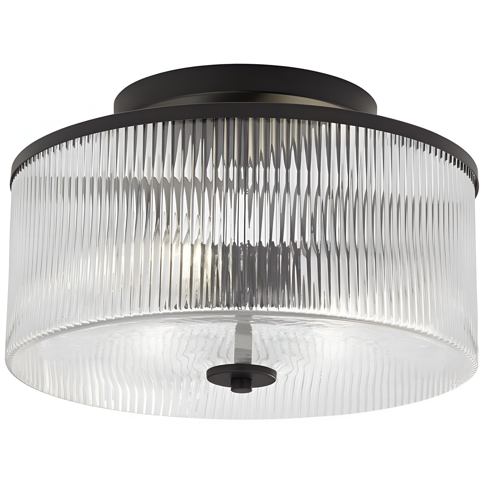 Claude Farmhouse Striped Glass Drum Ceiling Light G91