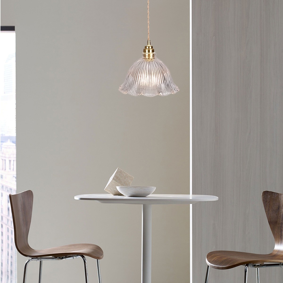 Nordic Retro Flower Glass Pendant Lamp S44