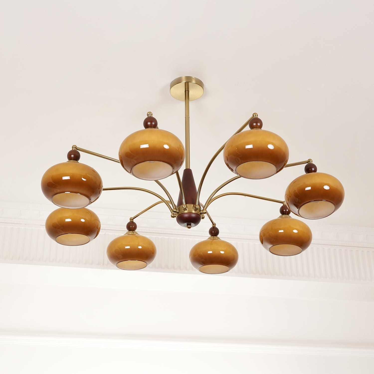 Vintage Multihead Persimmon Chandelier M431