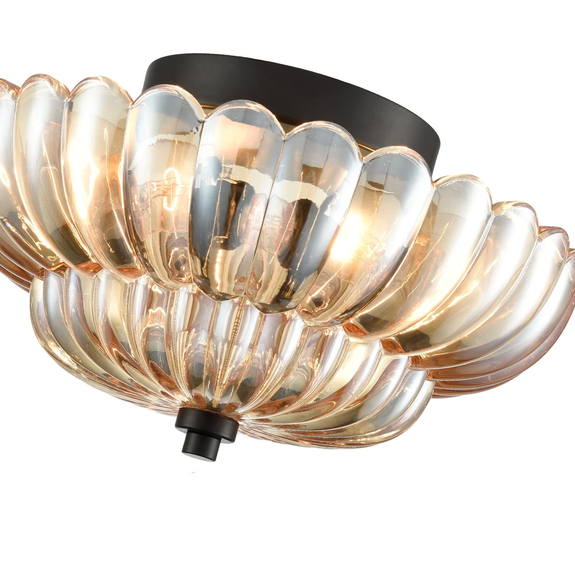 Orilanavo Semi Flush Mount Ceiling Lights Umbrella Shape Glass Lamp G58