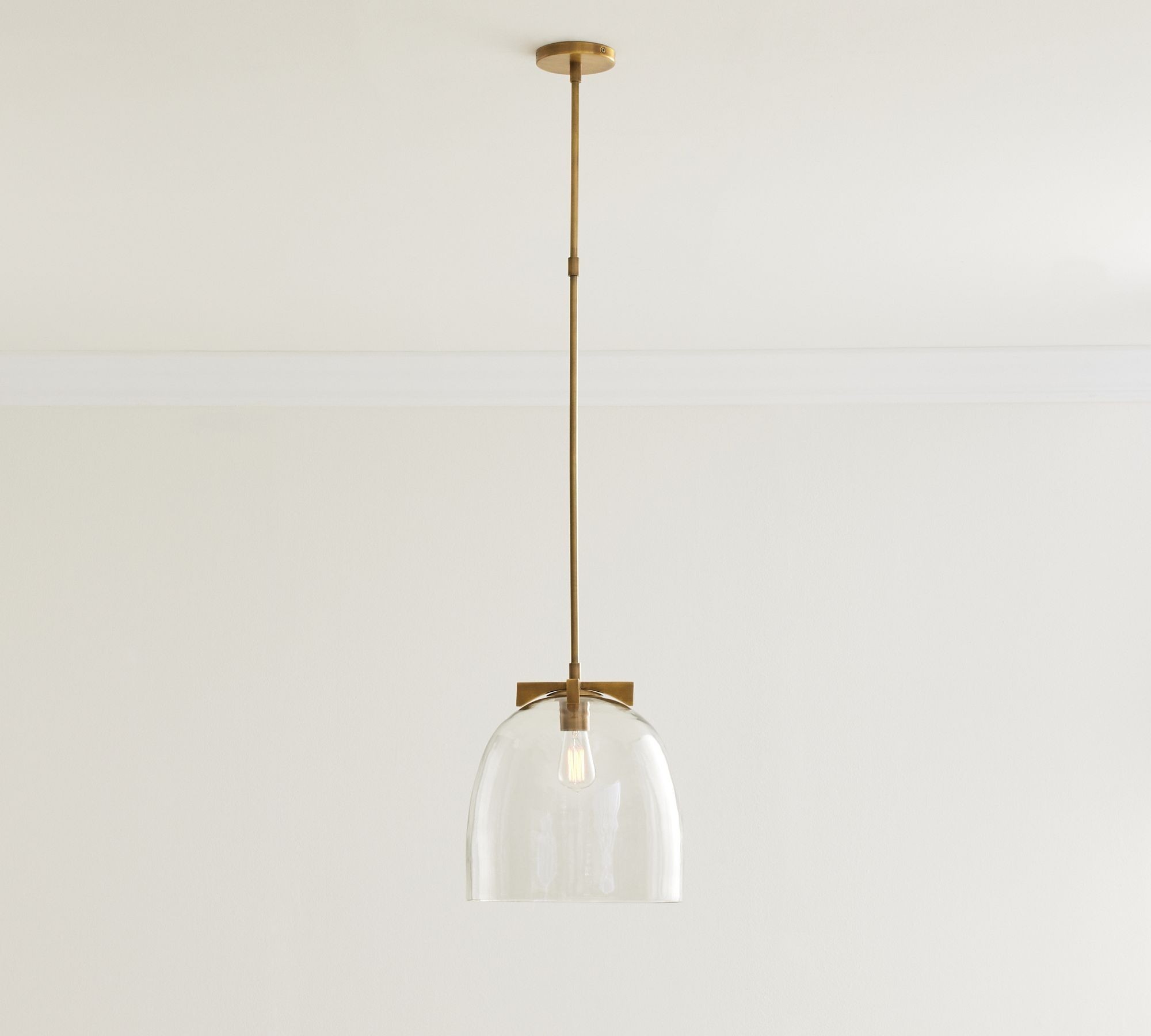 Auria Metal Brass Pendant Lighting - Vintage Finish with Glass Shade T002