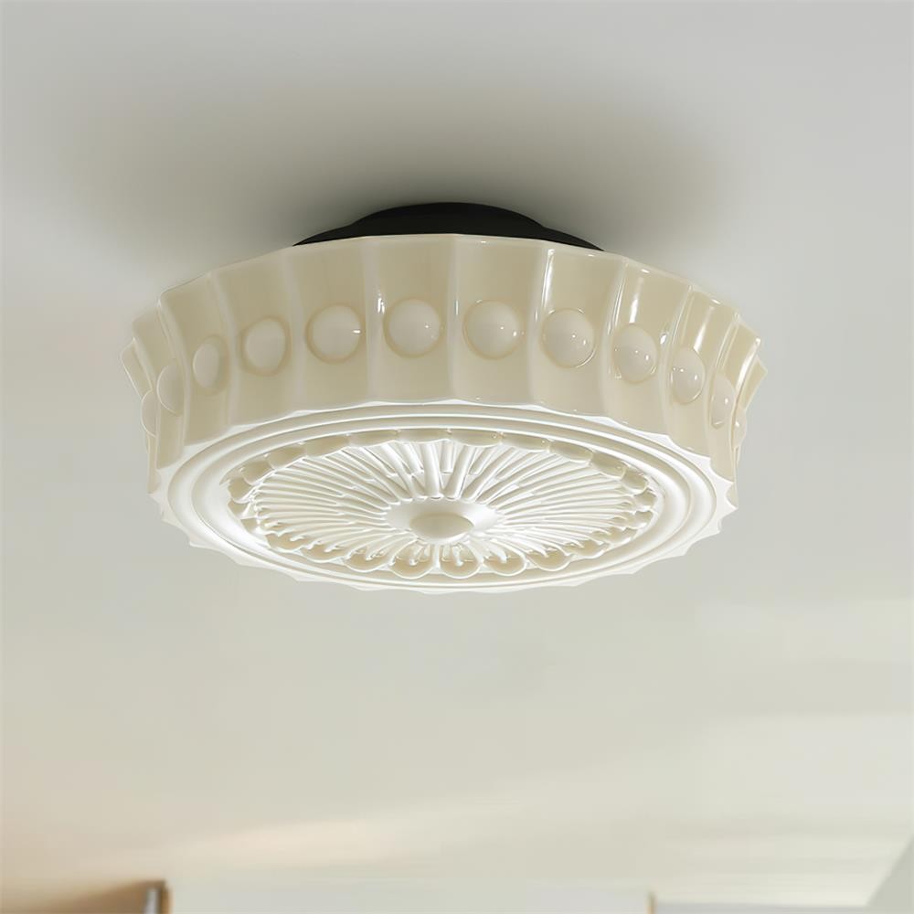 Rigidus French Vintage Glass Cream Style Ceiling Light M151