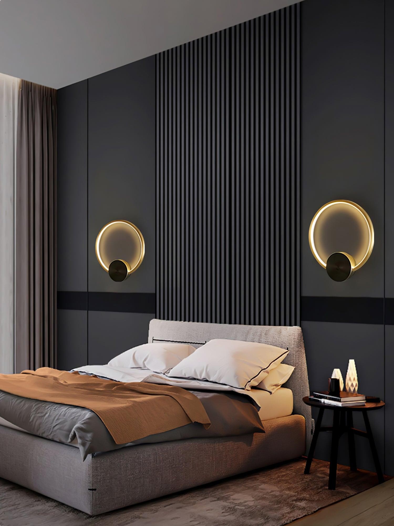 Minimalist Creative Simple Brass Round LED Wall Light M429