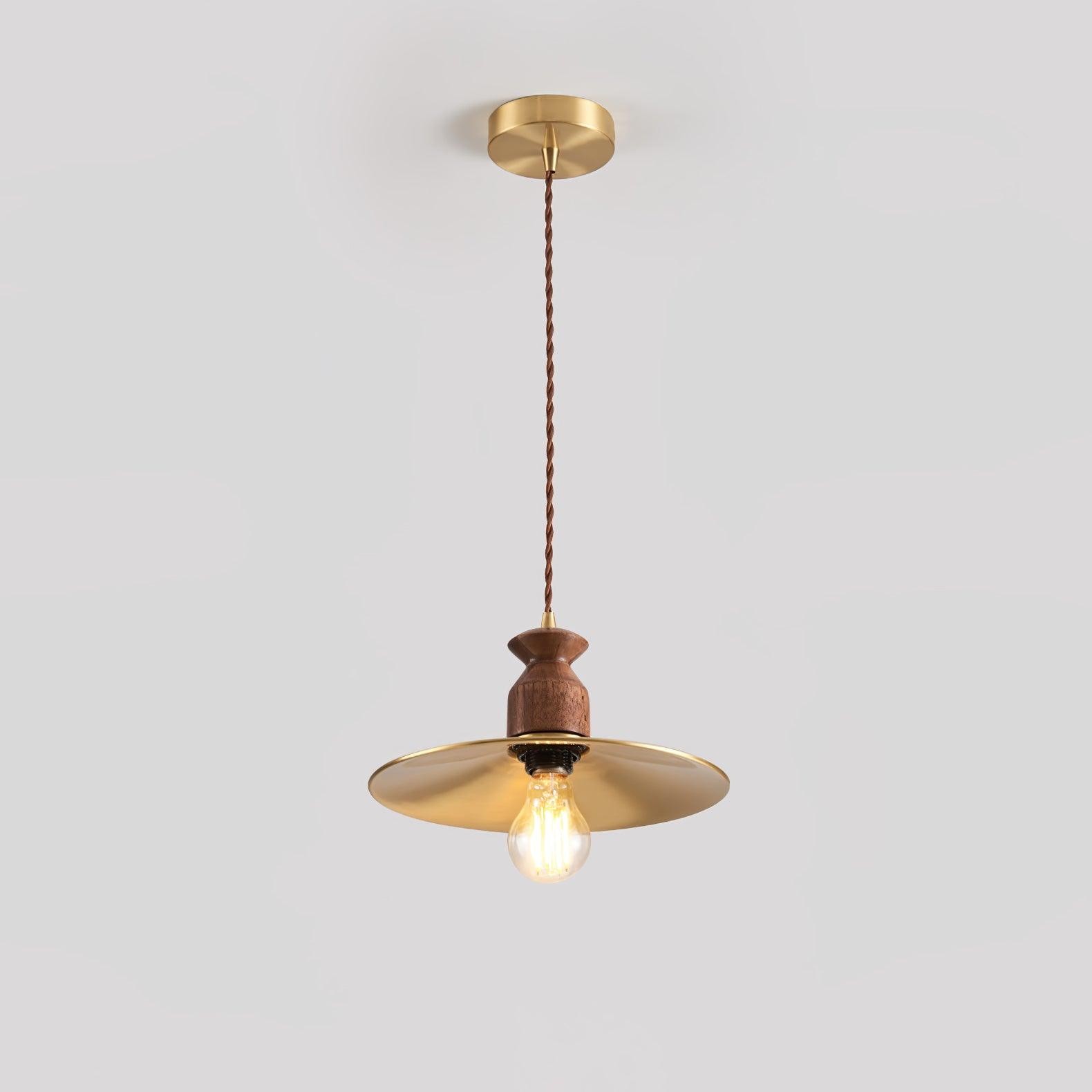 Round Brass Metal Badge Gold Pendant Lamp M84