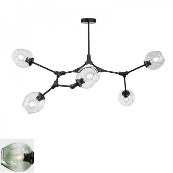 Asymmetrical Articulated Globe Branching Bubble Chandelier