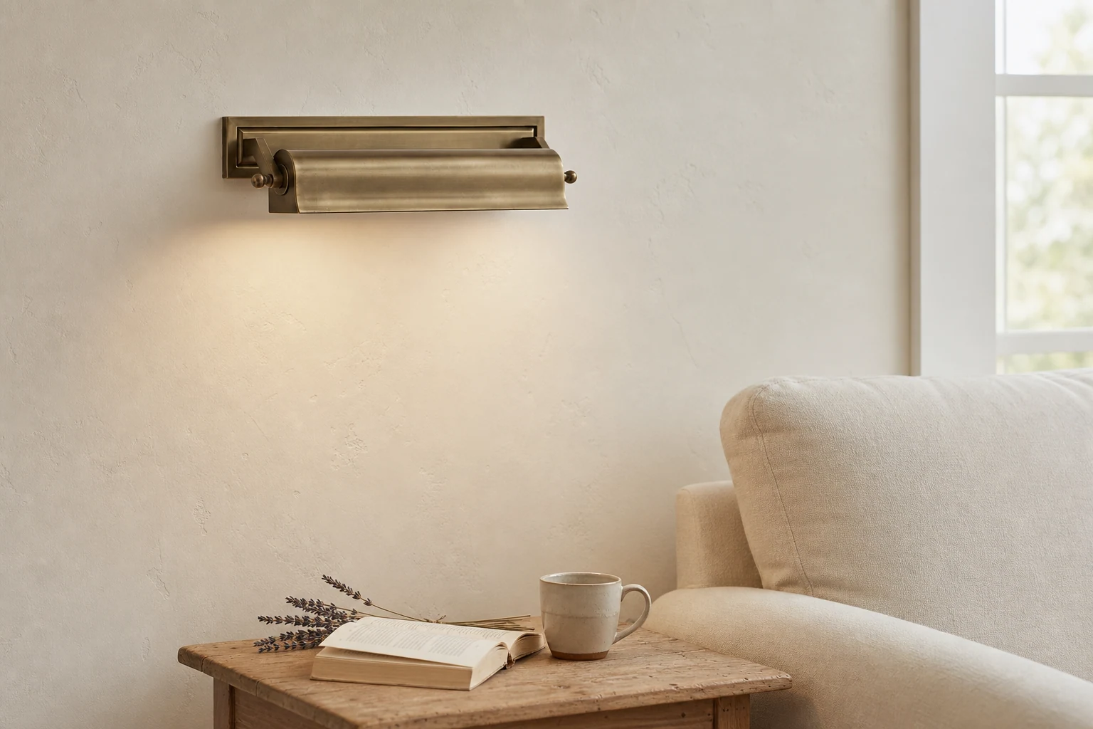 Lampa obrazowa Libris stosowana w stylowym pokoju lifestylowym