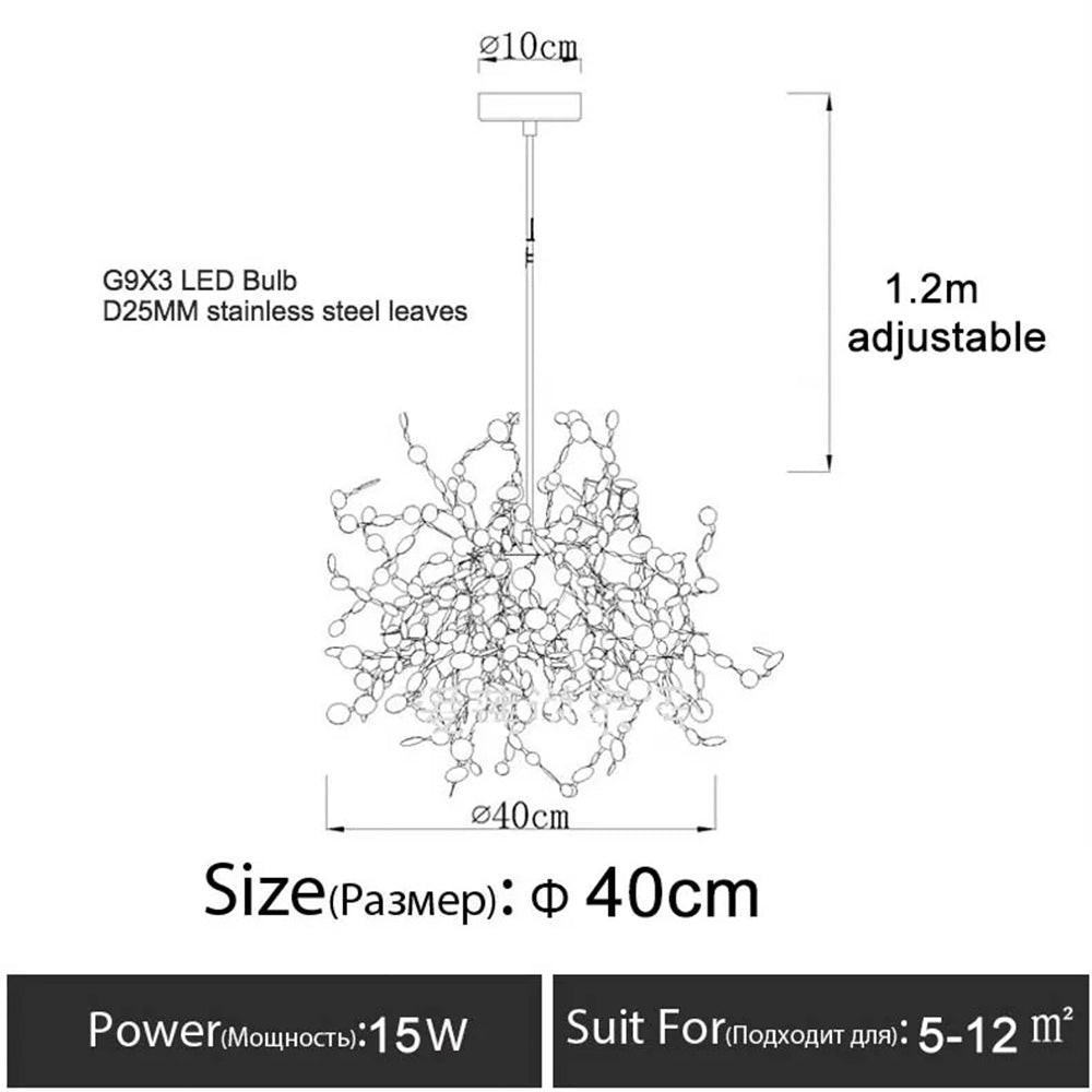 Modern Creative Decorative Leaf Stainless Steel Pendant Light M158