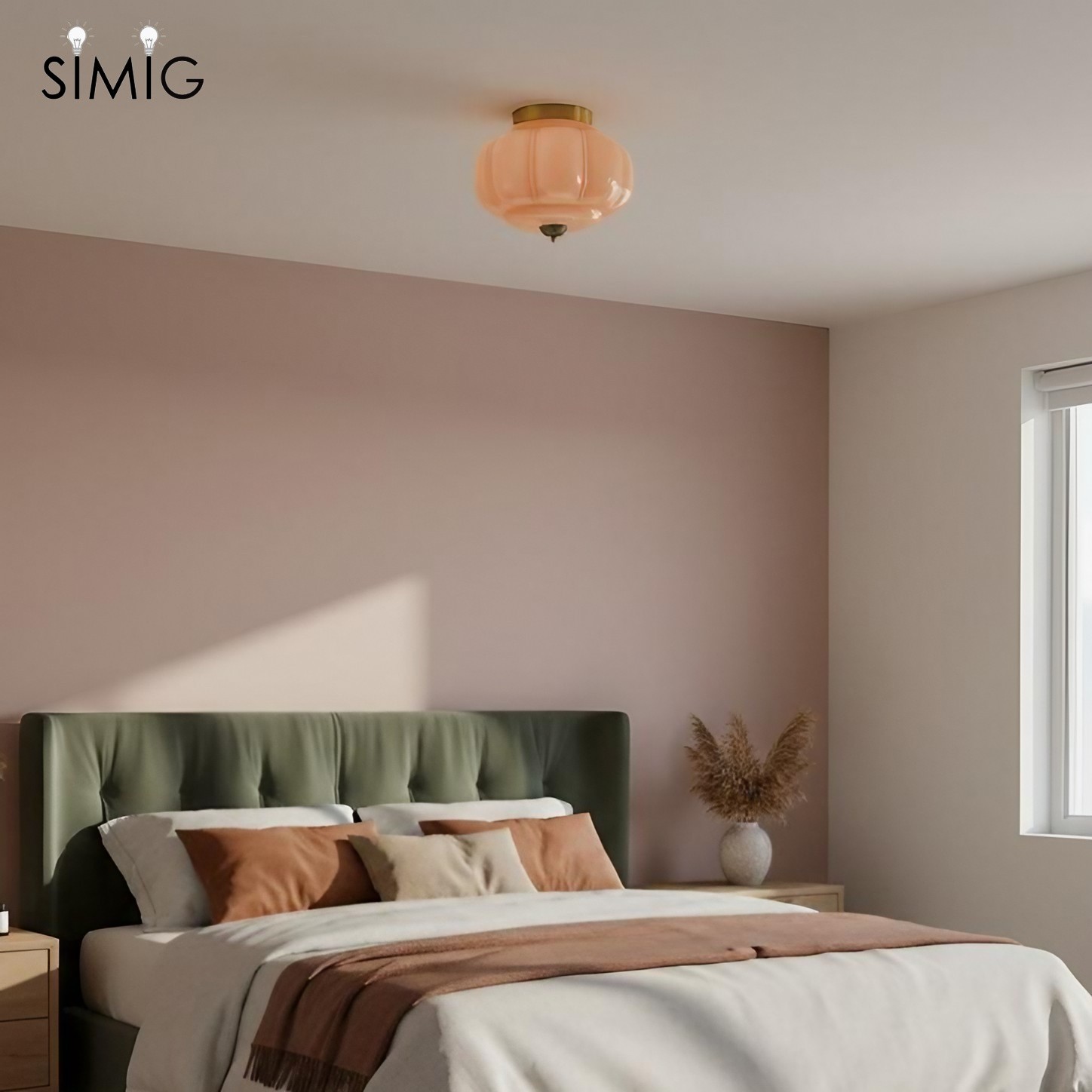 Eloise Retro Milk Glass Semi Flush Mount Ceiling Light G55