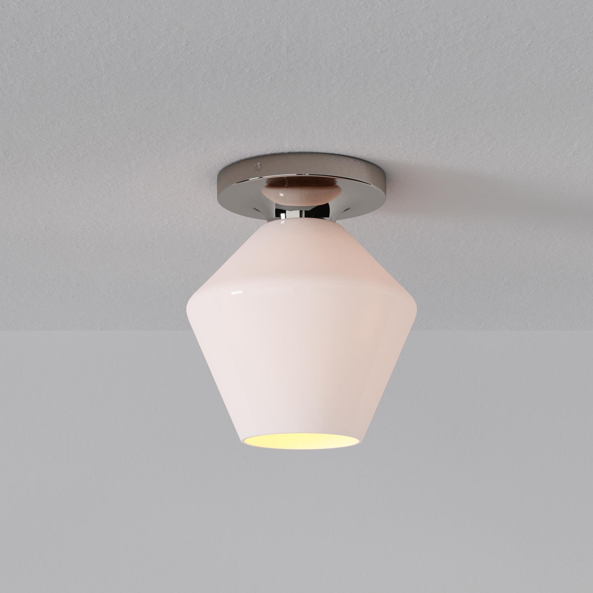 Merin Minimalist Sleek Geometric Glass Flushmount Light T155