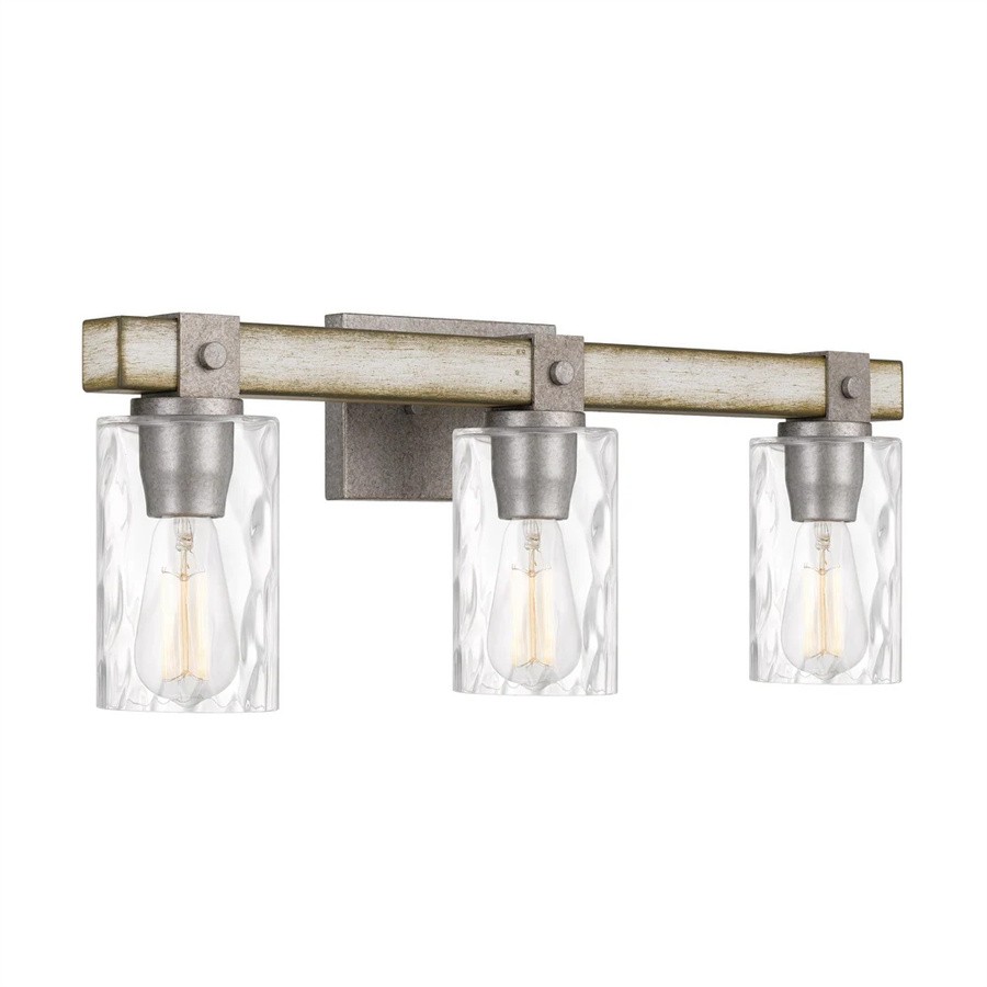 Industrial Wash Wood Cylindrical Glass Wall Lamp S111