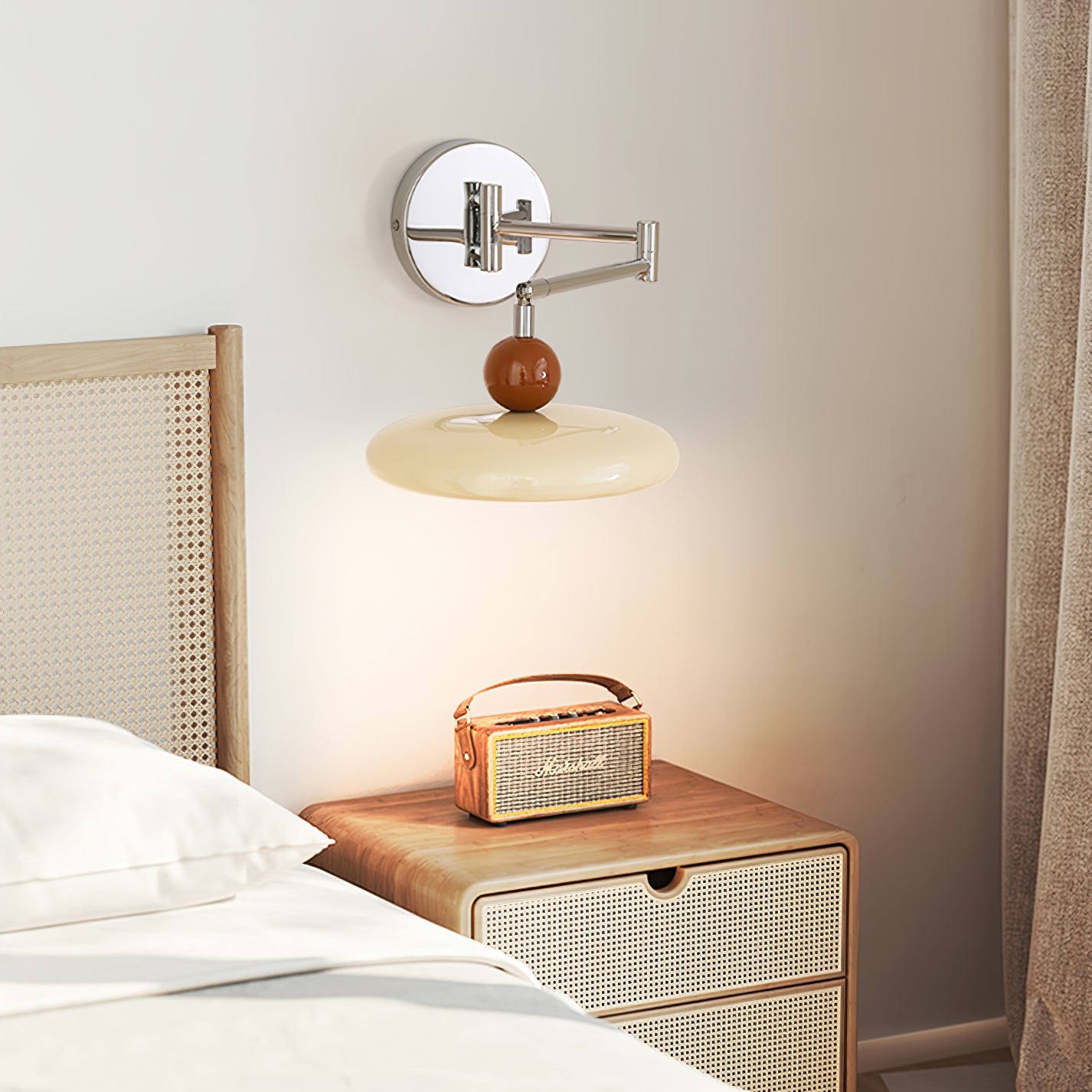 Minimalist French Creative Cream Style Rotatable Swing Arm Wall Lamp M460
