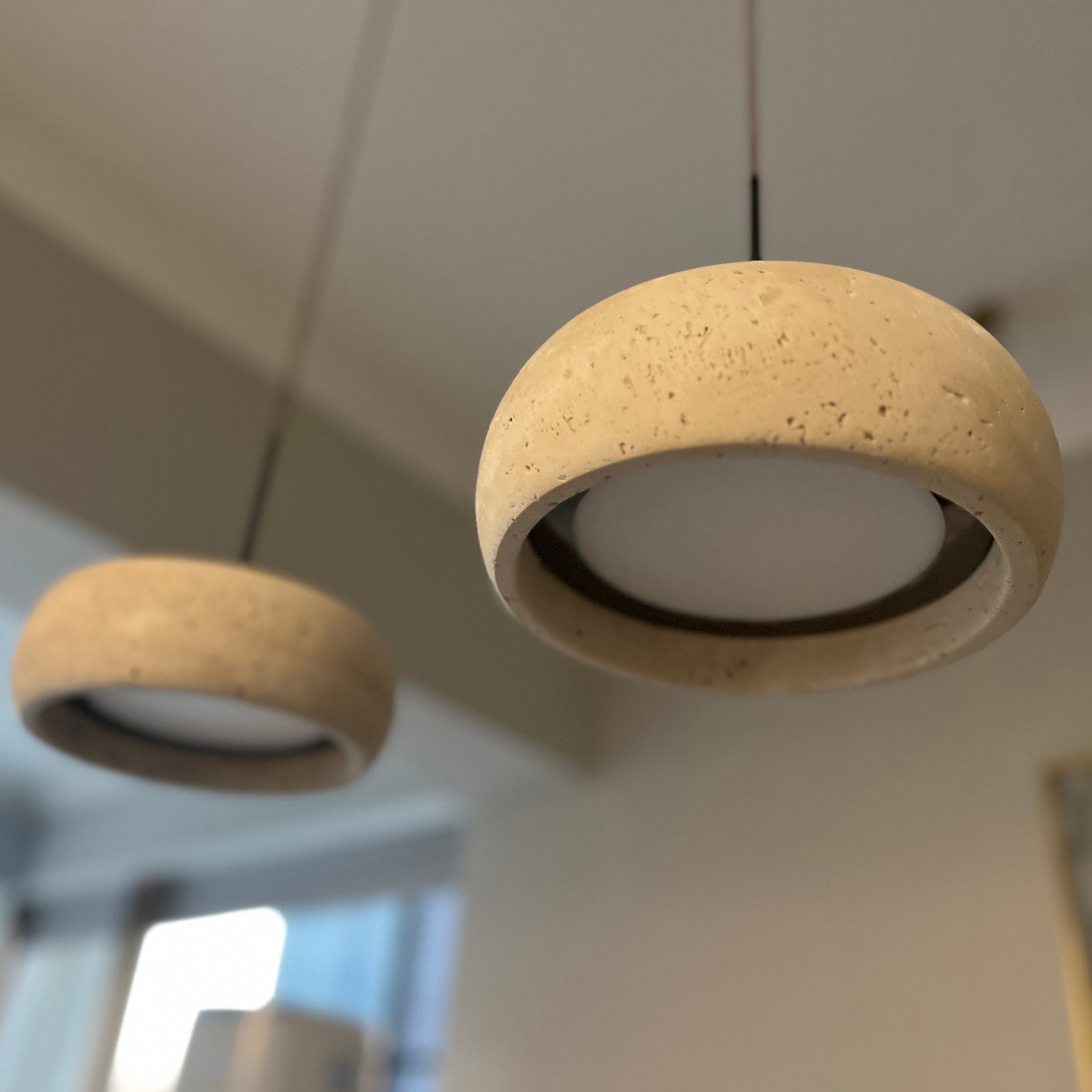 Travertine Drum Pendant Lamp D608