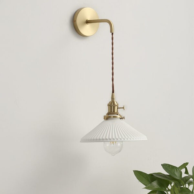 Modern Pleated Ceramic Wall Light S123