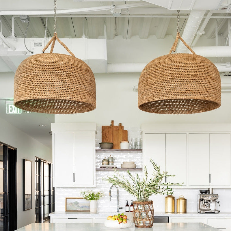Natural Shadow Rattan Japandi Pendant Light D830