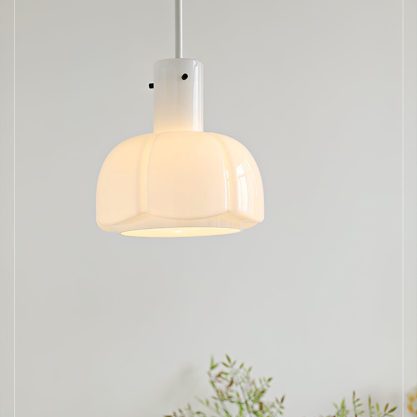 French Pastoral Style Petal Glass Pendant Light M123