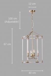 Dimension diagram for Minimalism Cage Pendant Light