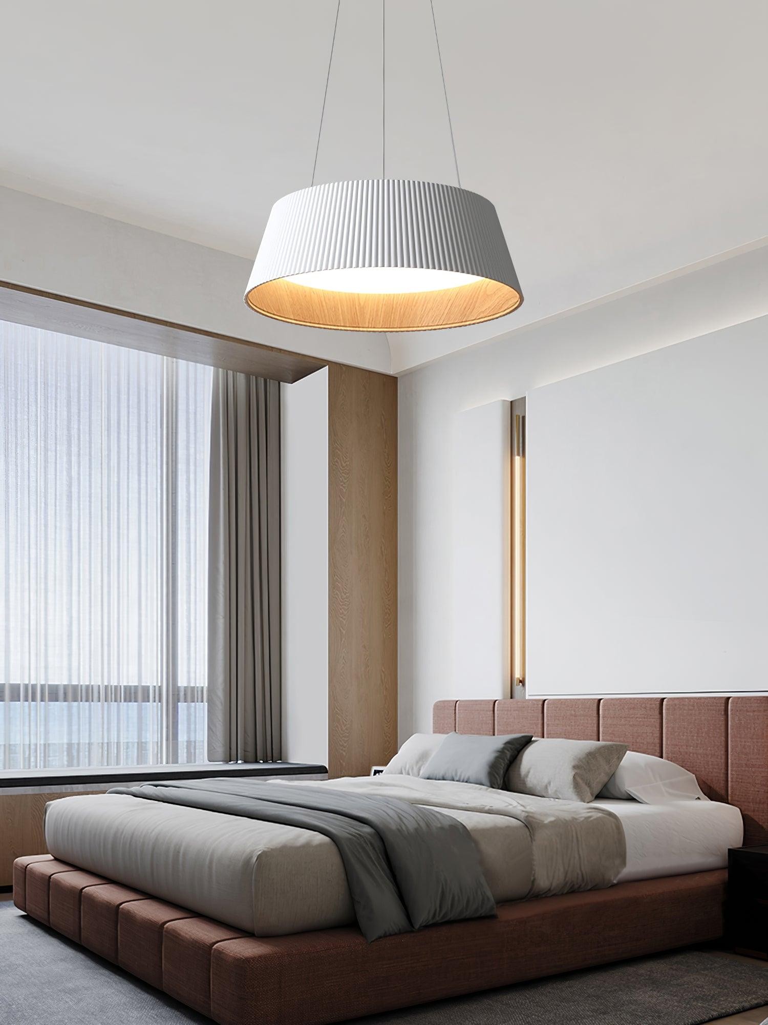 Minimalist Corrugated Lampshade Bedroom Pendant Lamp M389