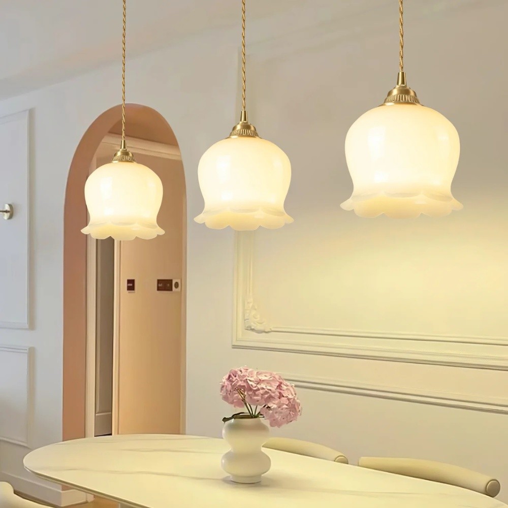 Nordic Milk Valley Flower Pendant Light S130