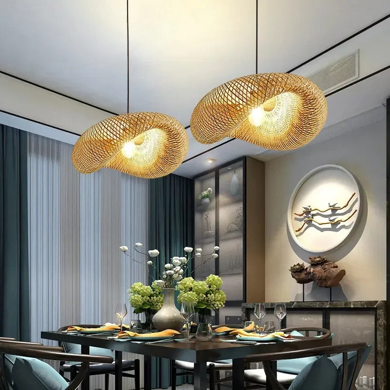 Aira Handwoven Natural Bamboo Pendant Light D773