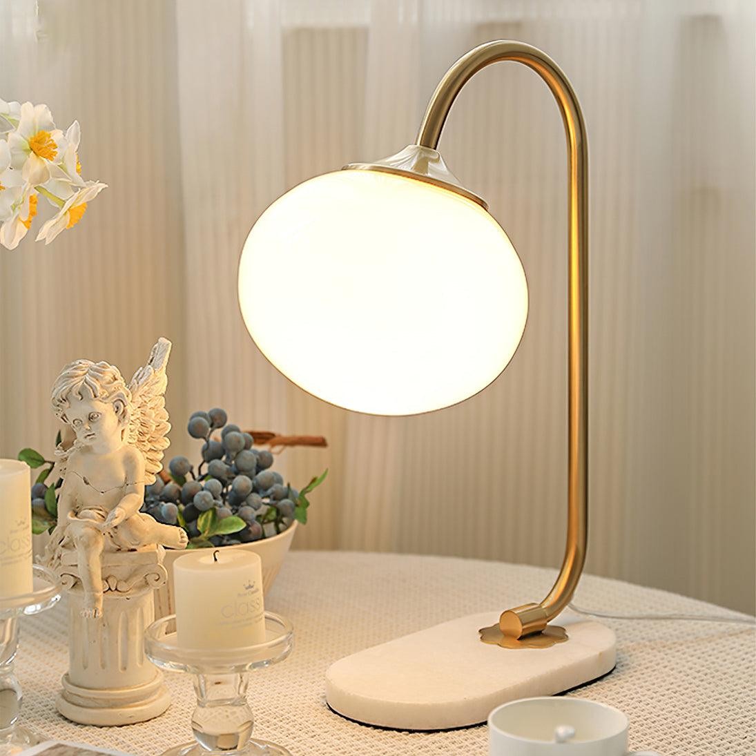 Scandinavian Cream Ball Table Lamp For Living Room M454