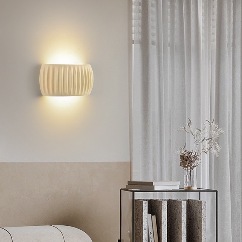 Modern Cream Style Resin Fluted Wall Lamp S150