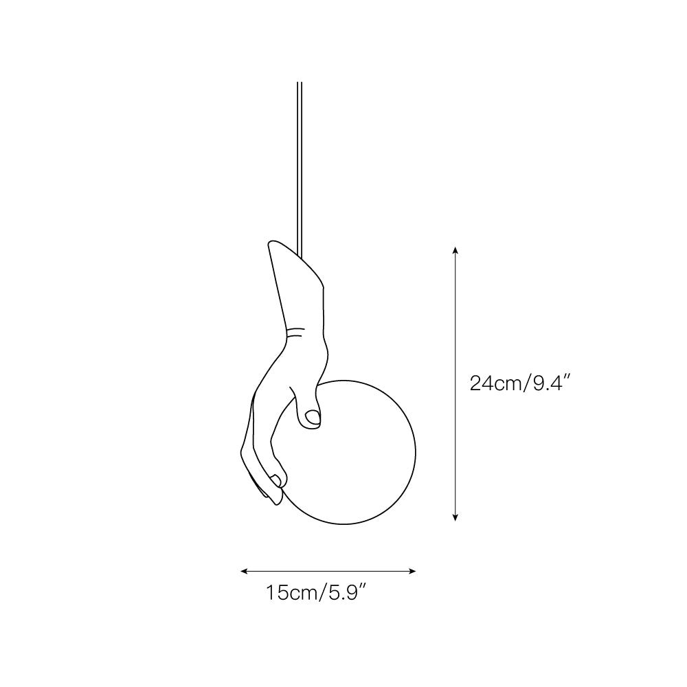Hand Holding Globe Pendant Light D451
