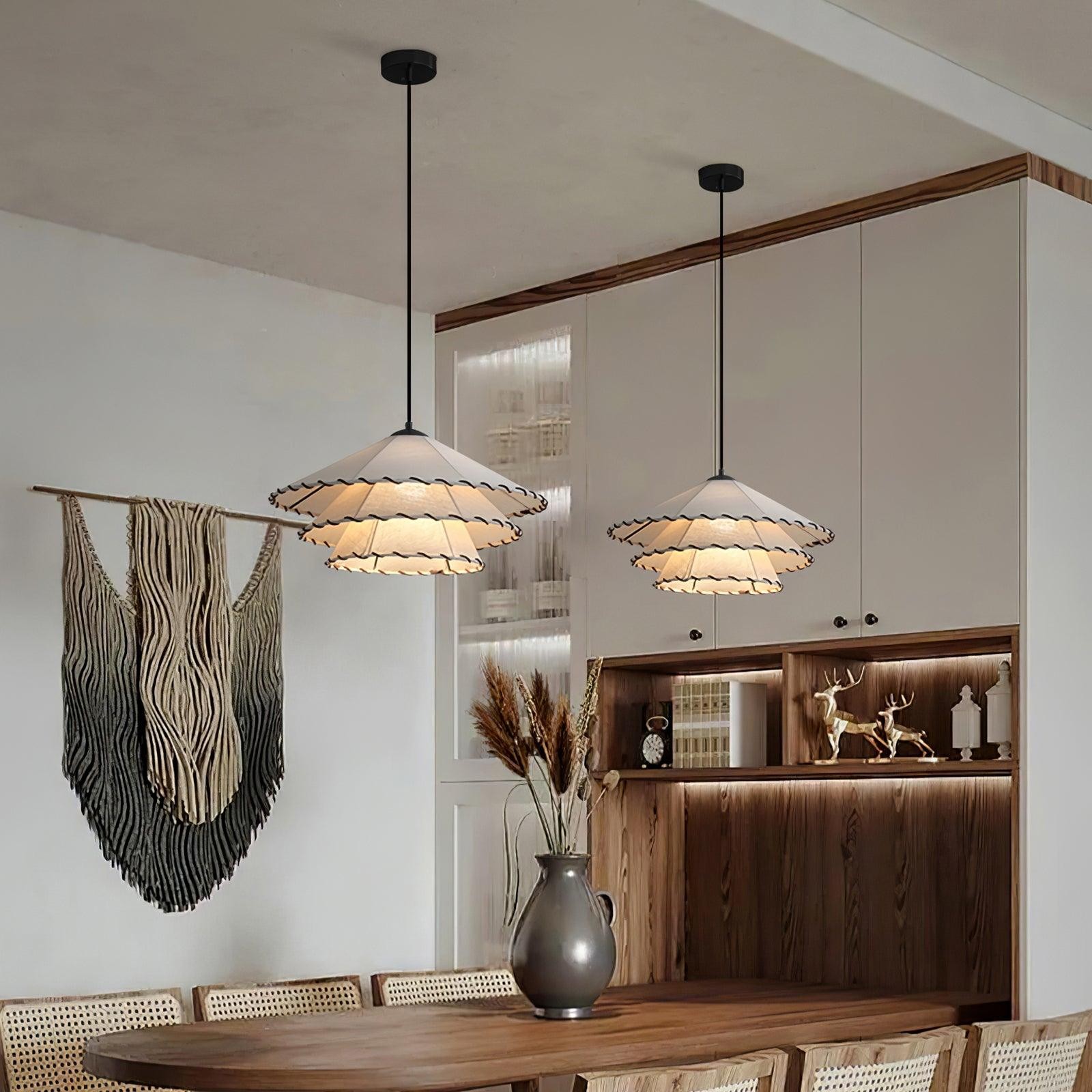 Vinatge Lotus Leaf Fabric Pendant Light M343